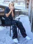Chelsea Peers Cotton Cheesecloth Foil Star Long Pajama Set