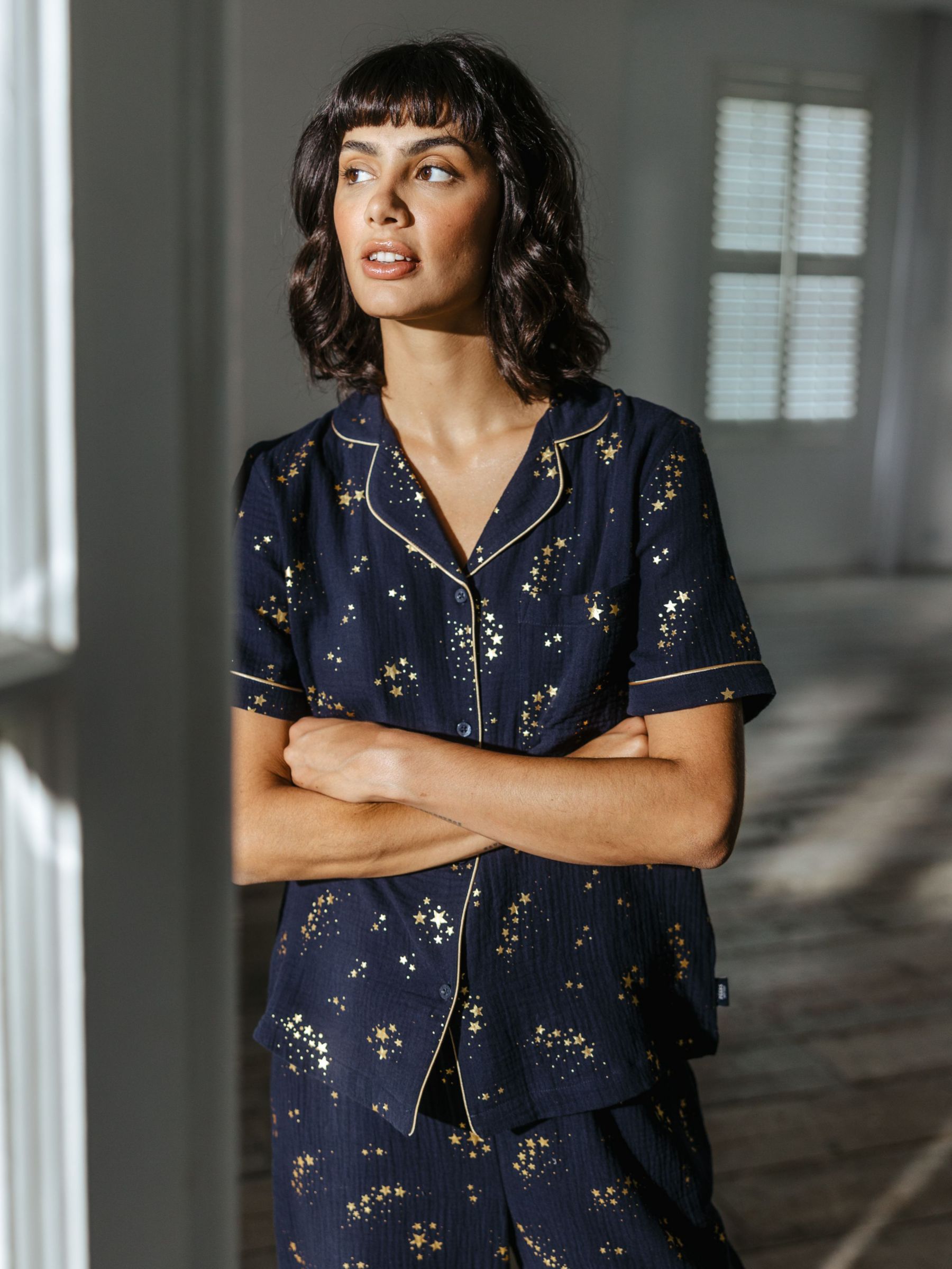 Women’s Pima Pajama Set in Navy