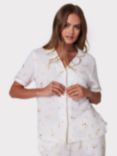 Chelsea Peers Cotton Cheesecloth Foil Star Long Pajama Set, White