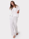 Chelsea Peers Cotton Cheesecloth Foil Star Long Pajama Set, White