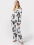 Chelsea Peers Maternity Tiger Print Pyjama Set, Off White