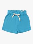 Little Green Radicals Baby By The Sea Organic Cotton Twill Shorts, Blue Moon