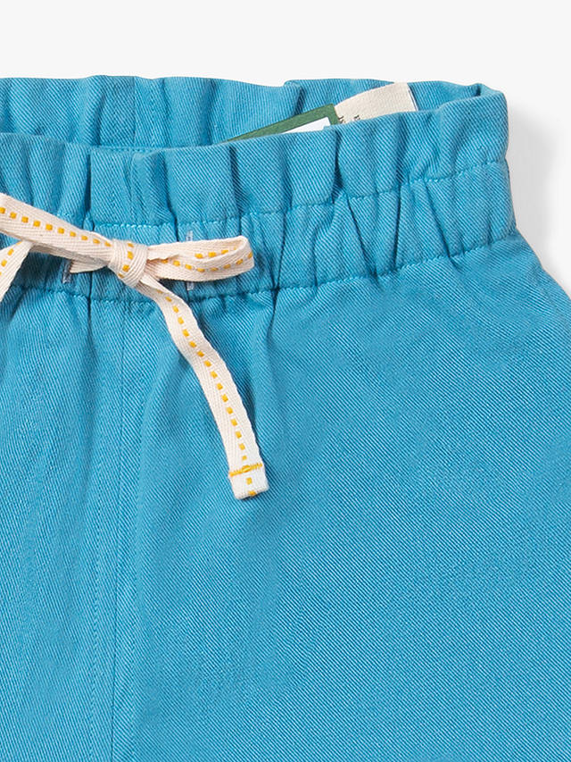 Little Green Radicals Baby By The Sea Organic Cotton Twill Shorts, Blue Moon