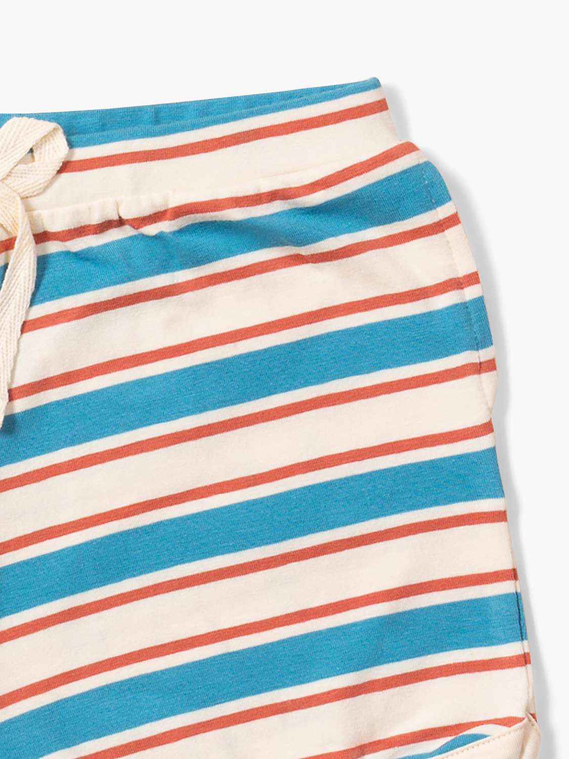 Buy Little Green Radicals Baby Organic Cotton Blend Stripe Run Around Shorts, Blue/Walnut Online at johnlewis.com