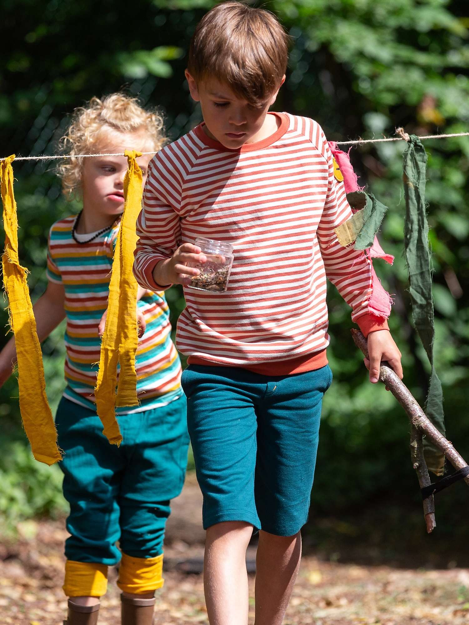 Buy Little Green Radicals Baby Organic Cotton Comfy Jogger Shorts, Blue Marl Online at johnlewis.com