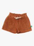 Little Green Radicals Baby Organic Cotton Towelling Shorts, Walnut Solid
