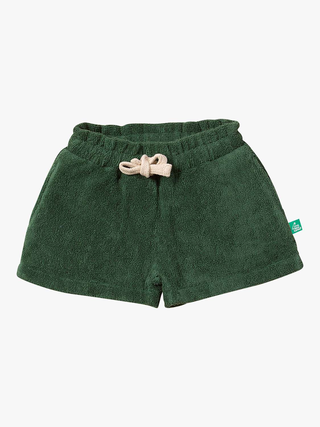 Buy Little Green Radicals Baby Organic Cotton Towelling Shorts, Olive Solid Online at johnlewis.com
