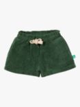 Little Green Radicals Baby Organic Cotton Towelling Shorts, Olive Solid