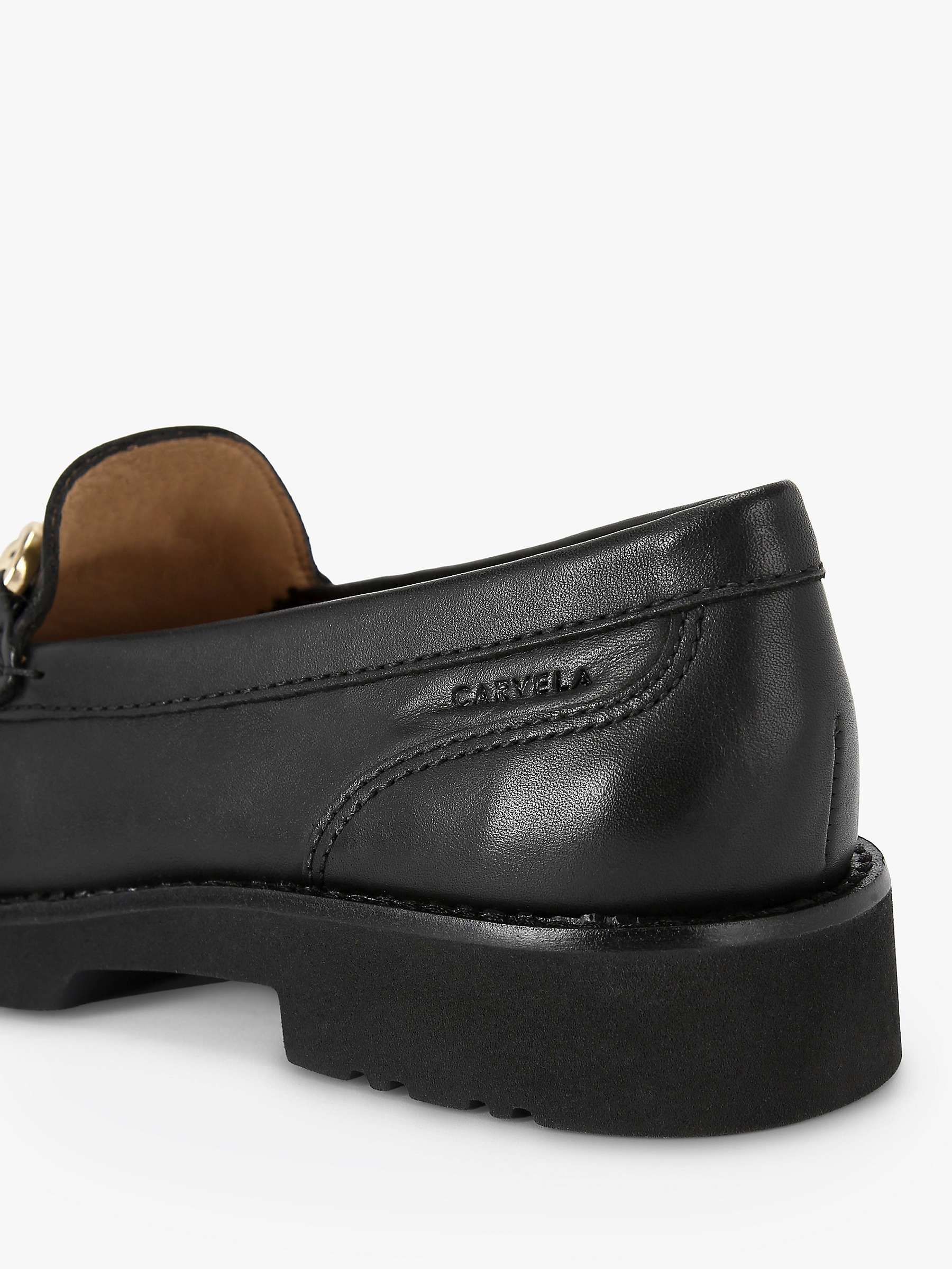 Buy Carvela Chord Leather Snaffle Trim Loafers, Black Online at johnlewis.com