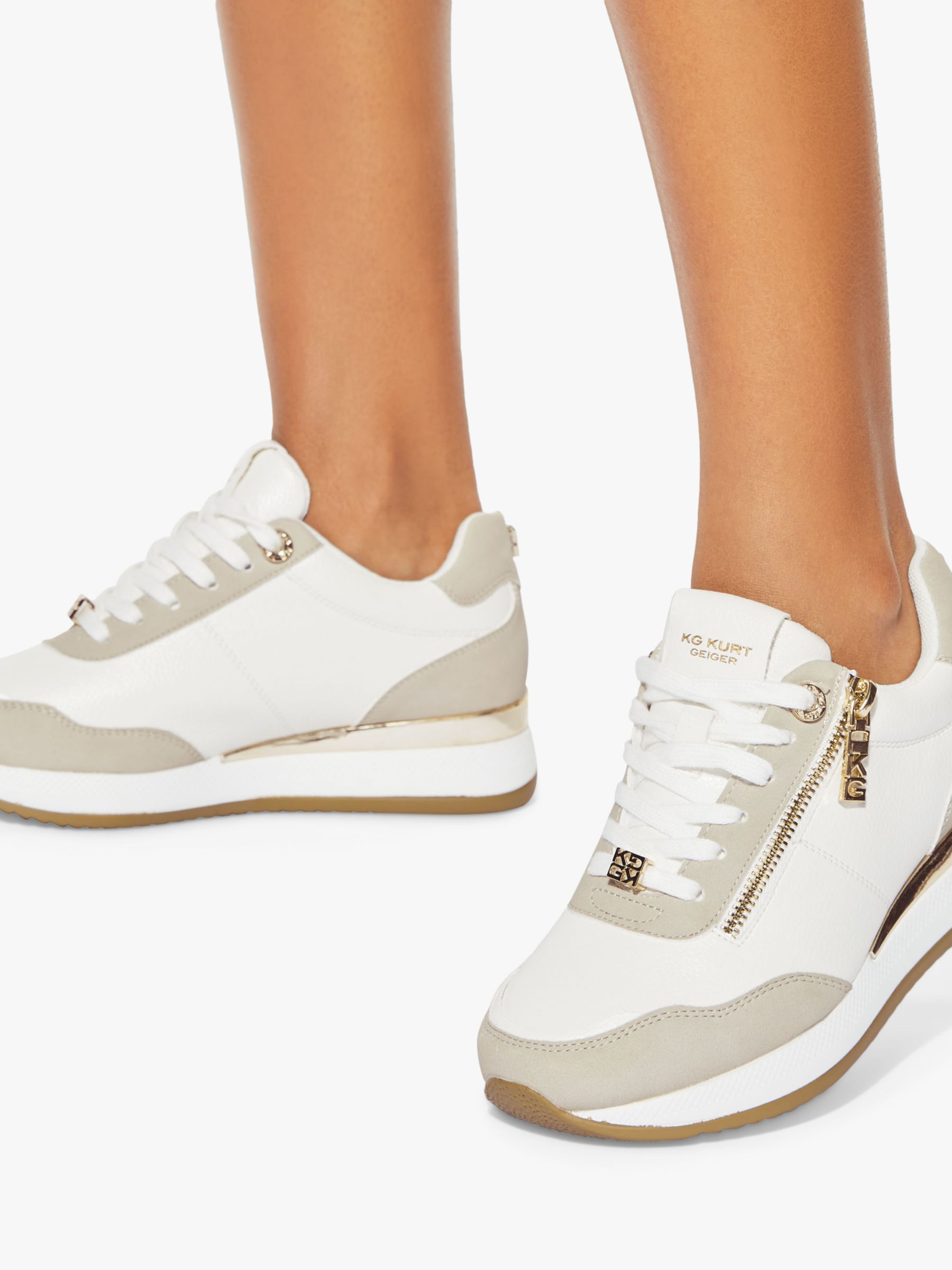 KG Kurt Geiger Lina Chunky Sole Trainers, Taupe at John Lewis & Partners