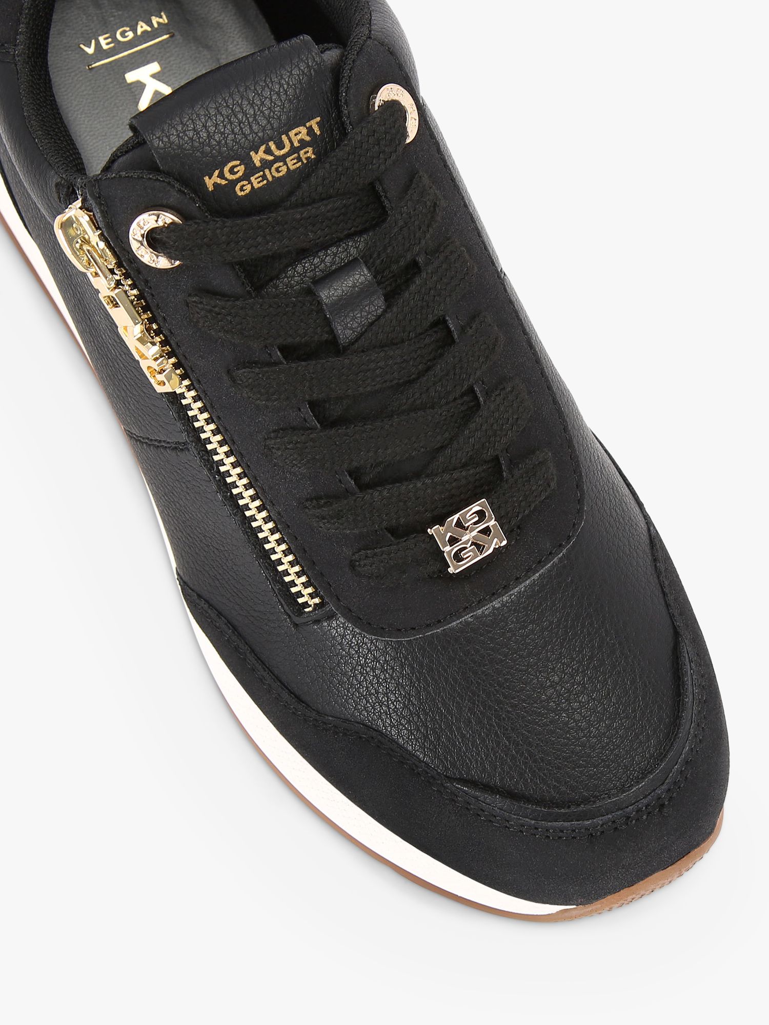 Kurt geiger black and sales gold trainers