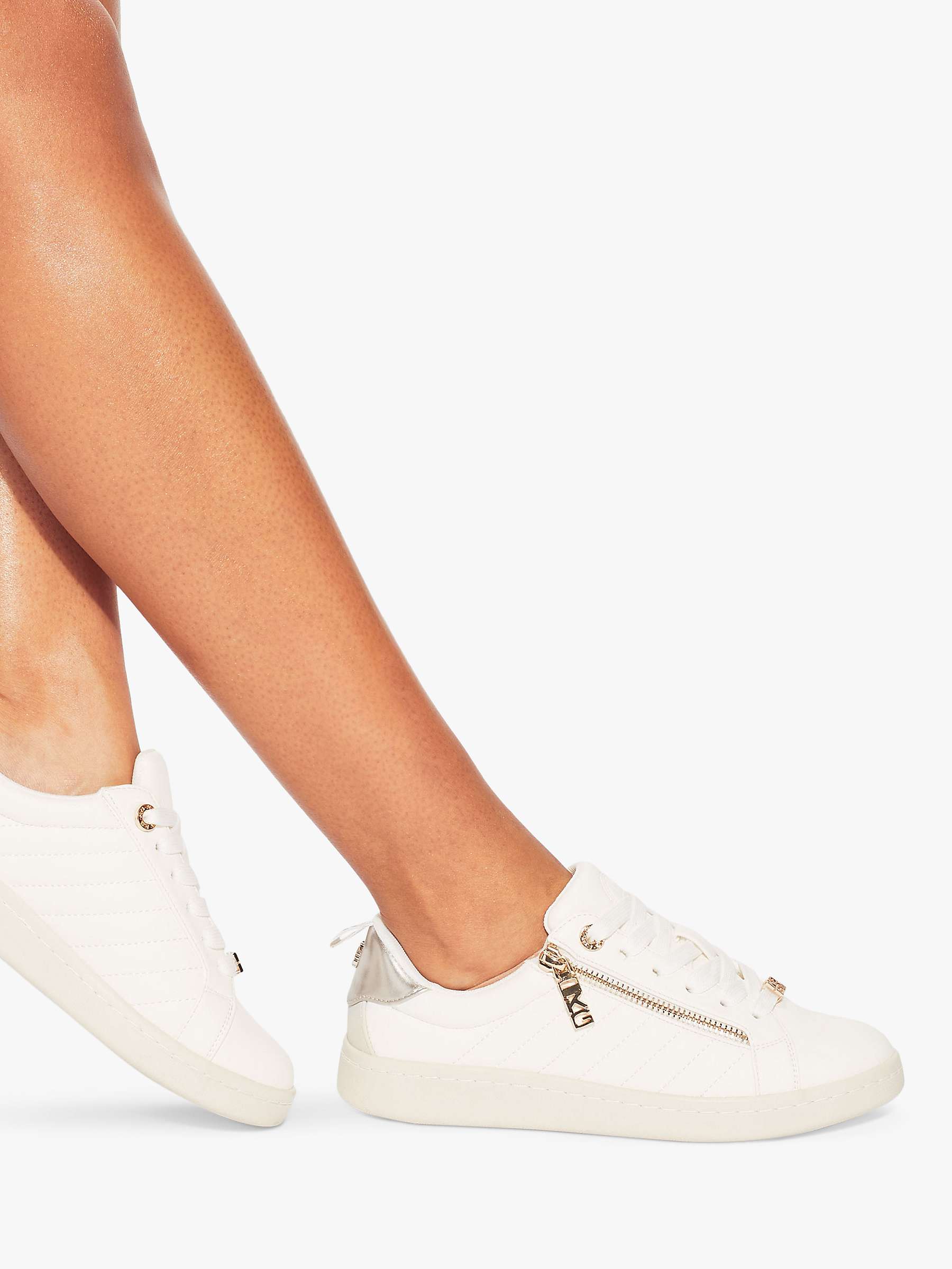 Buy KG Kurt Geiger Liza Zip Quilted Trainers, White Online at johnlewis.com