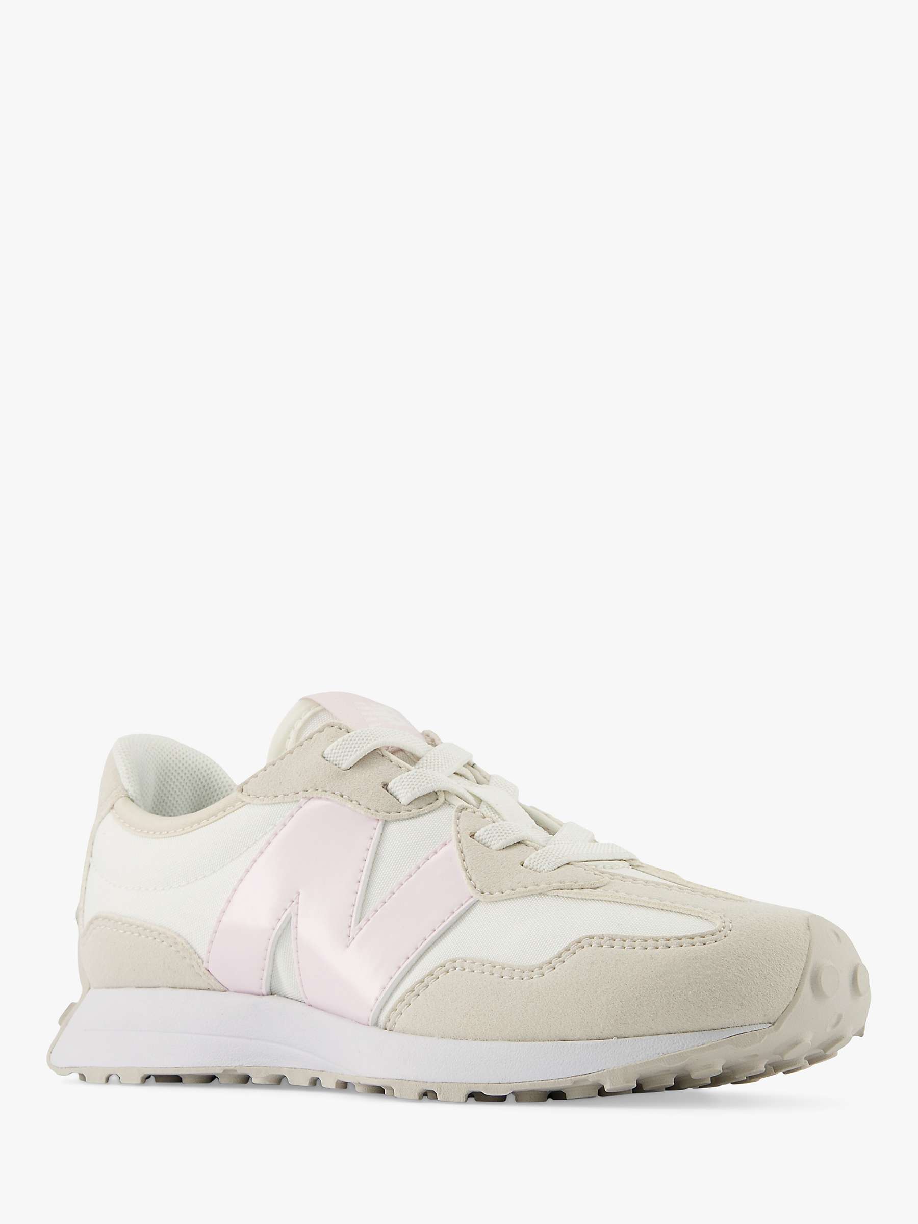 Buy New Balance Kids' 327 Bungee Lace Trainers, White/Multi Online at johnlewis.com