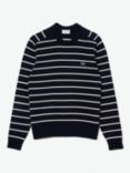 Lacoste Core Essential Striped Jumper, Navy/White