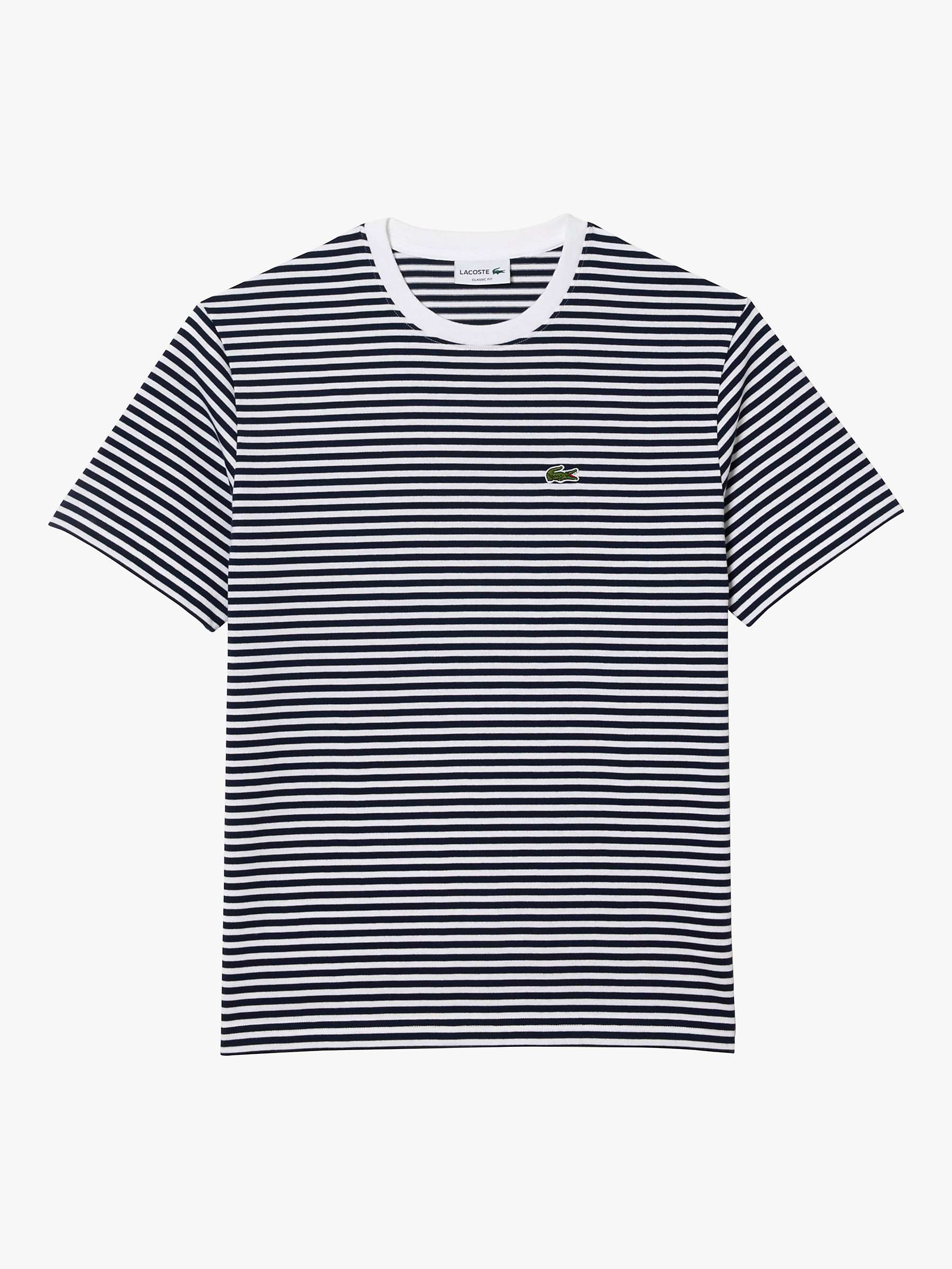 Buy Lacoste Core Essential T-Shirt, White/Navy Online at johnlewis.com