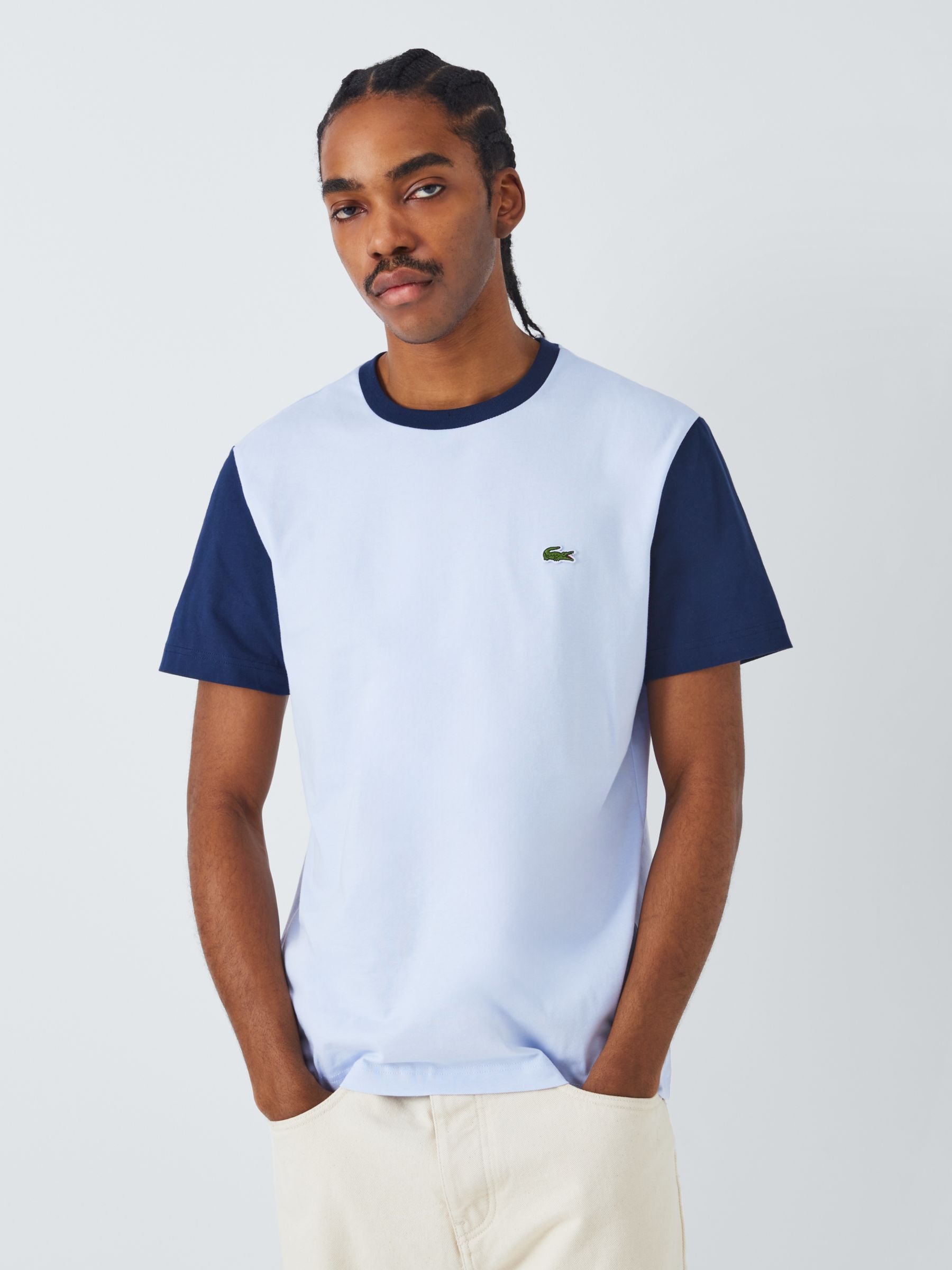Lacoste Regular Fit Colourblock Jersey T-Shirt, Blue, S