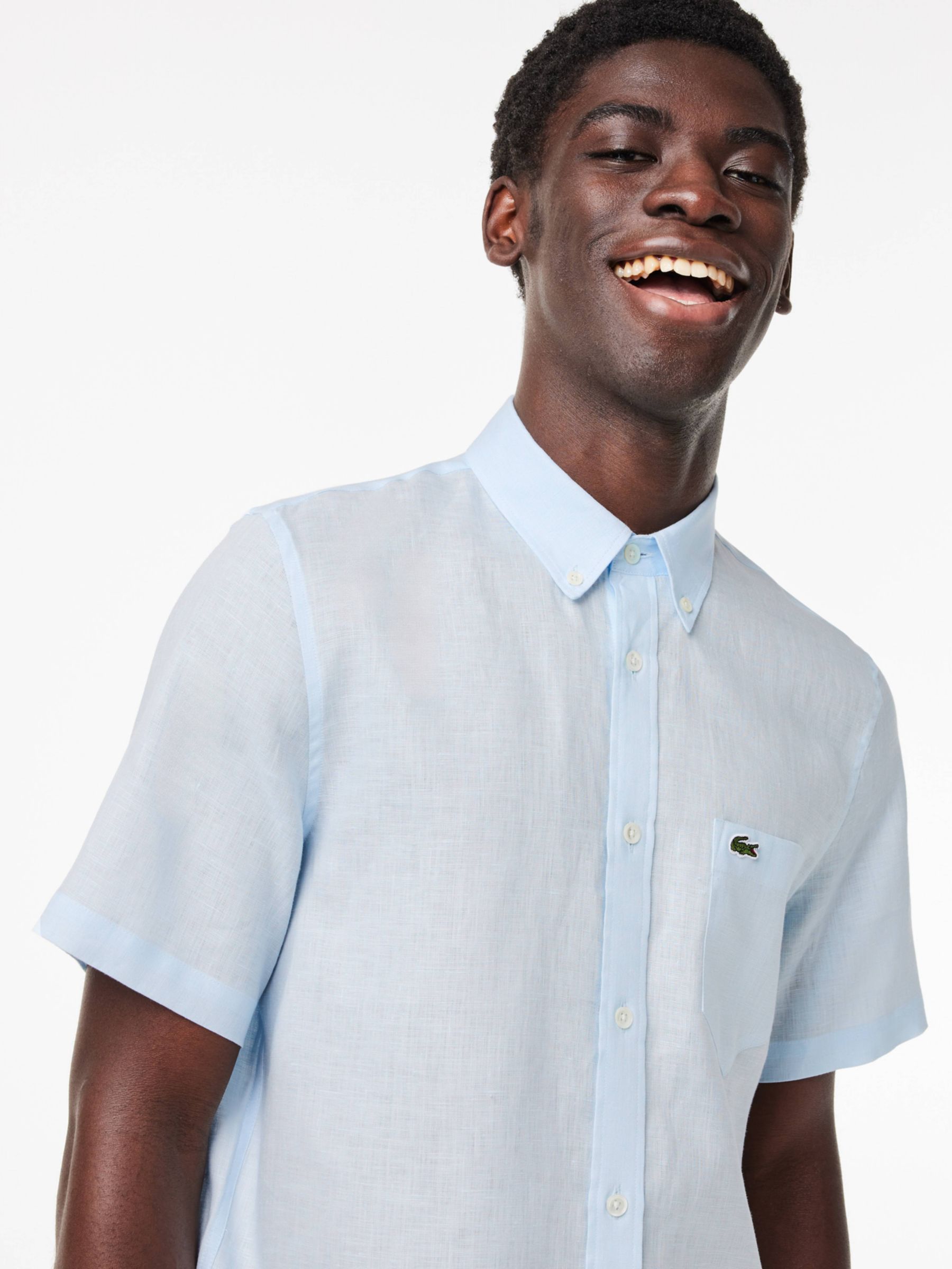 Buy Lacoste Short Sleeve Linen Shirt Online at johnlewis.com