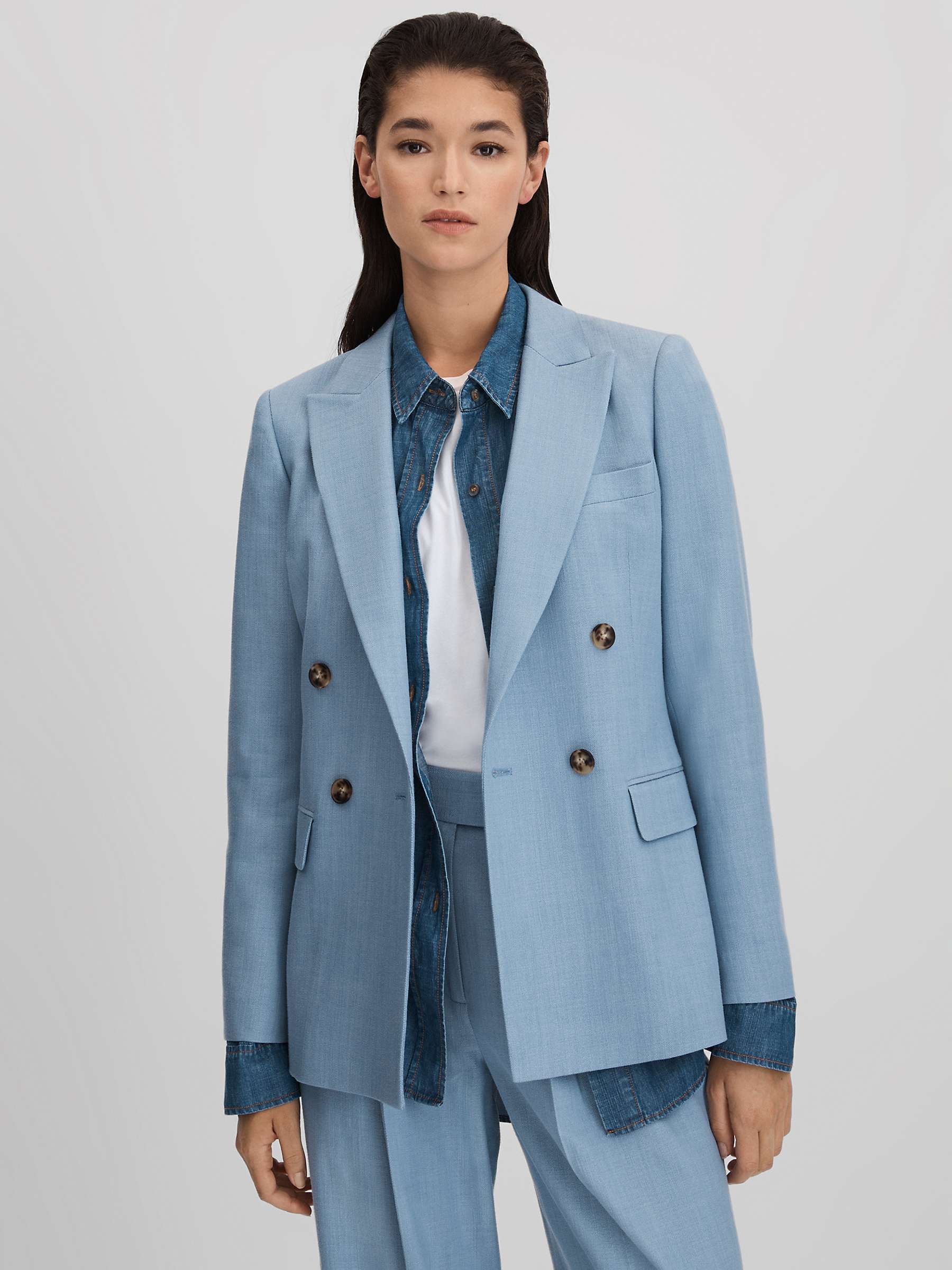 Buy Reiss Luna Double Breasted Blazer, Blue Online at johnlewis.com