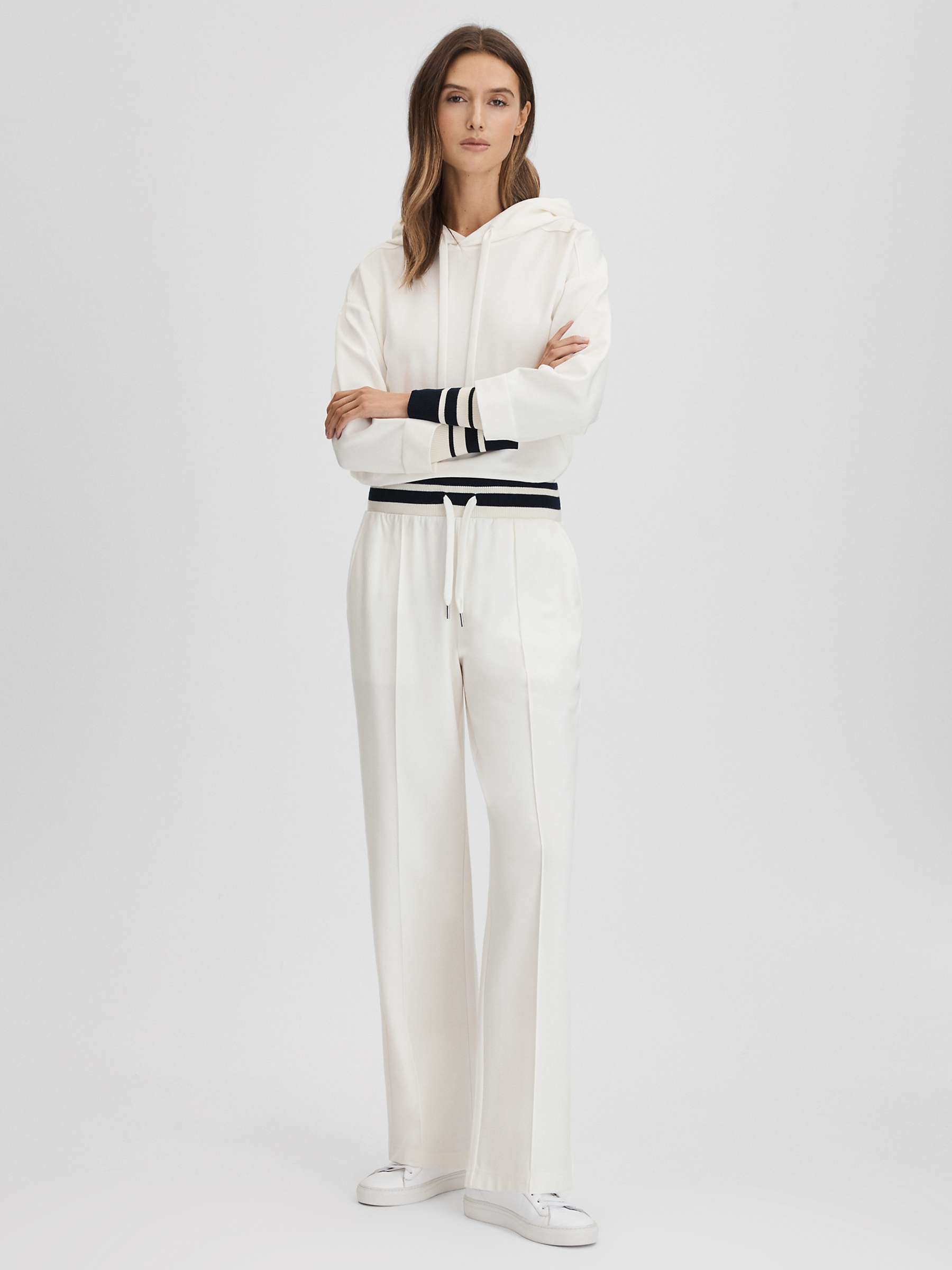 Buy Reiss Lexi Stripe Joggers, Navy/Ivory Online at johnlewis.com