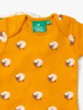 Little Green Radicals Baby Organic Cotton Counting Sheep Bodysuits, Pack of 2, Yellow/Multi