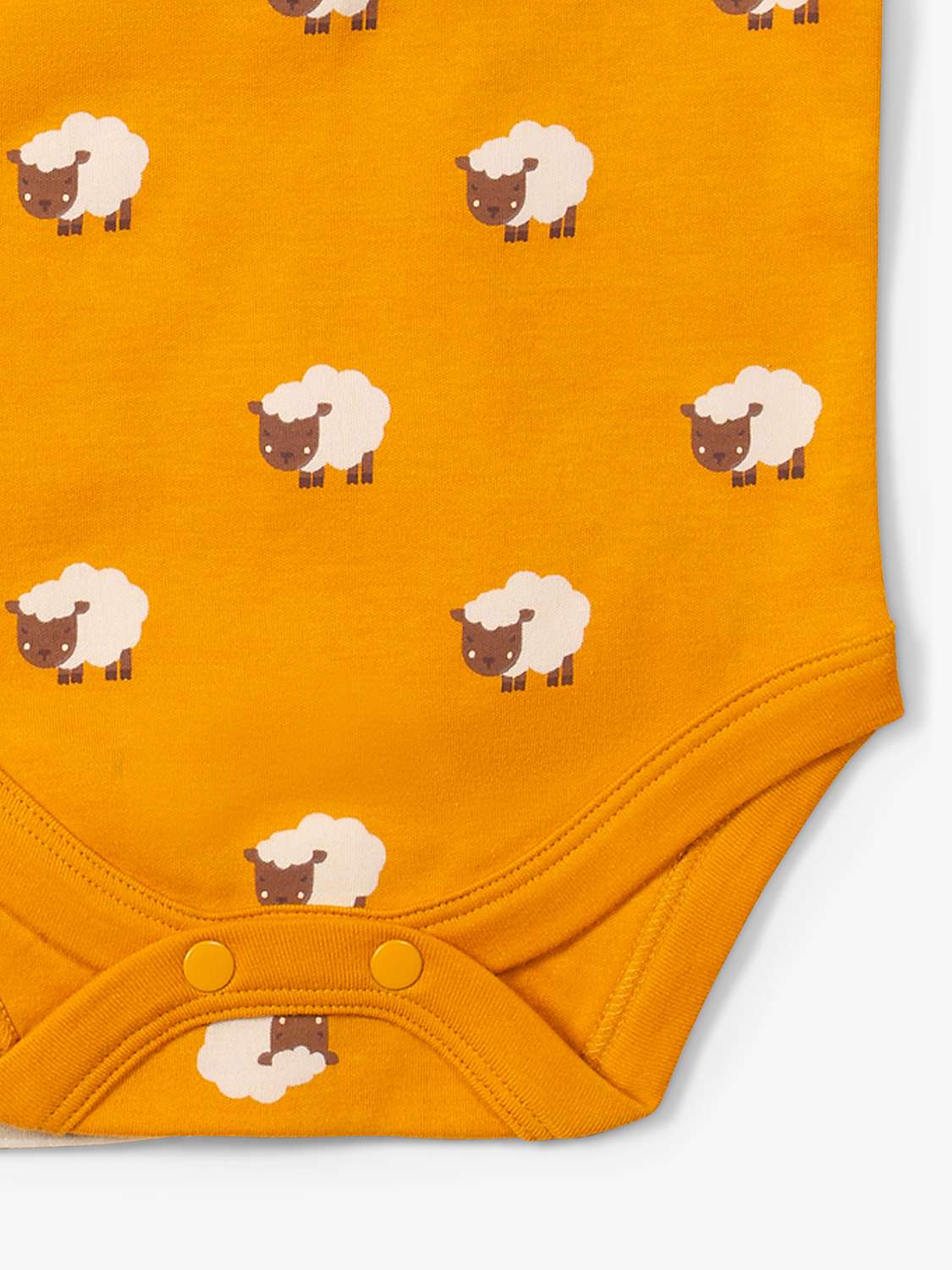 Buy Little Green Radicals Baby Organic Cotton Counting Sheep Bodysuits, Pack of 2, Yellow/Multi Online at johnlewis.com