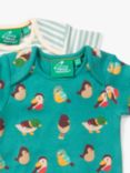 Little Green Radicals Baby Garden Birds Organic Cotton Bodysuits, Pack of 2, Multi
