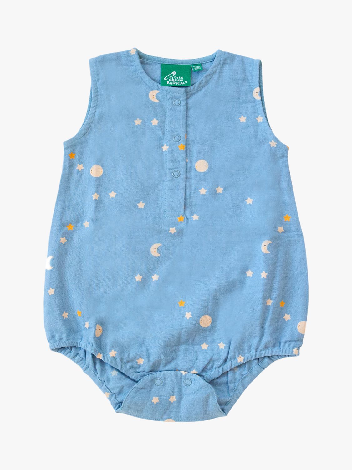Little Green Radicals Baby Organic Cotton Dawn Bubble Bodysuit, Blue/Multi, 3-6 months