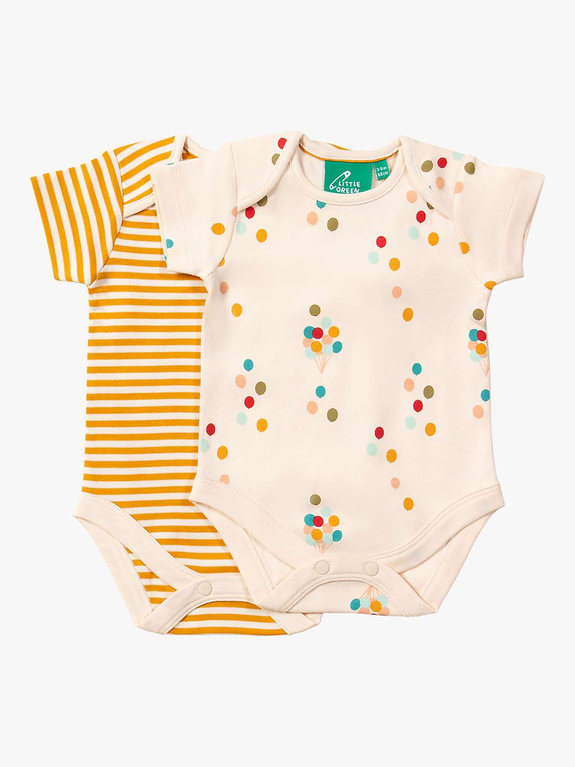 Buy Little Green Radicals Baby Balloon Organic Cotton Bodysuits, Pack of 2, Multi Online at johnlewis.com