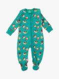 Little Green Radicals Baby Garden Birds Organic Cotton Zip Babygrow, Multi, Multi