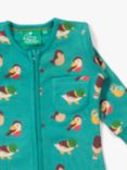 Little Green Radicals Baby Garden Birds Organic Cotton Zip Babygrow, Multi, Multi