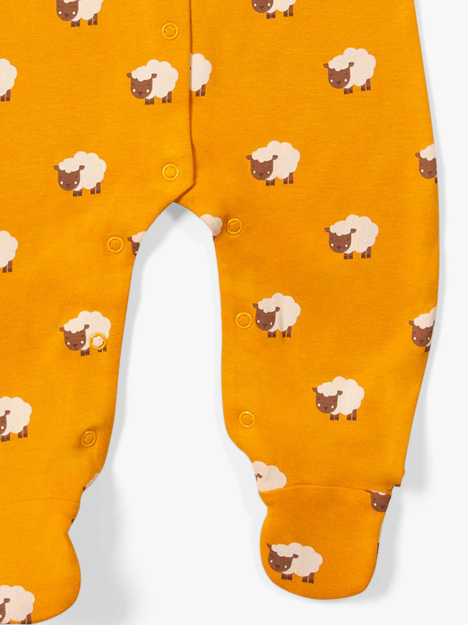 Buy Little Green Radicals Baby Organic Cotton Counting Sheep Babygrow, Yellow Online at johnlewis.com