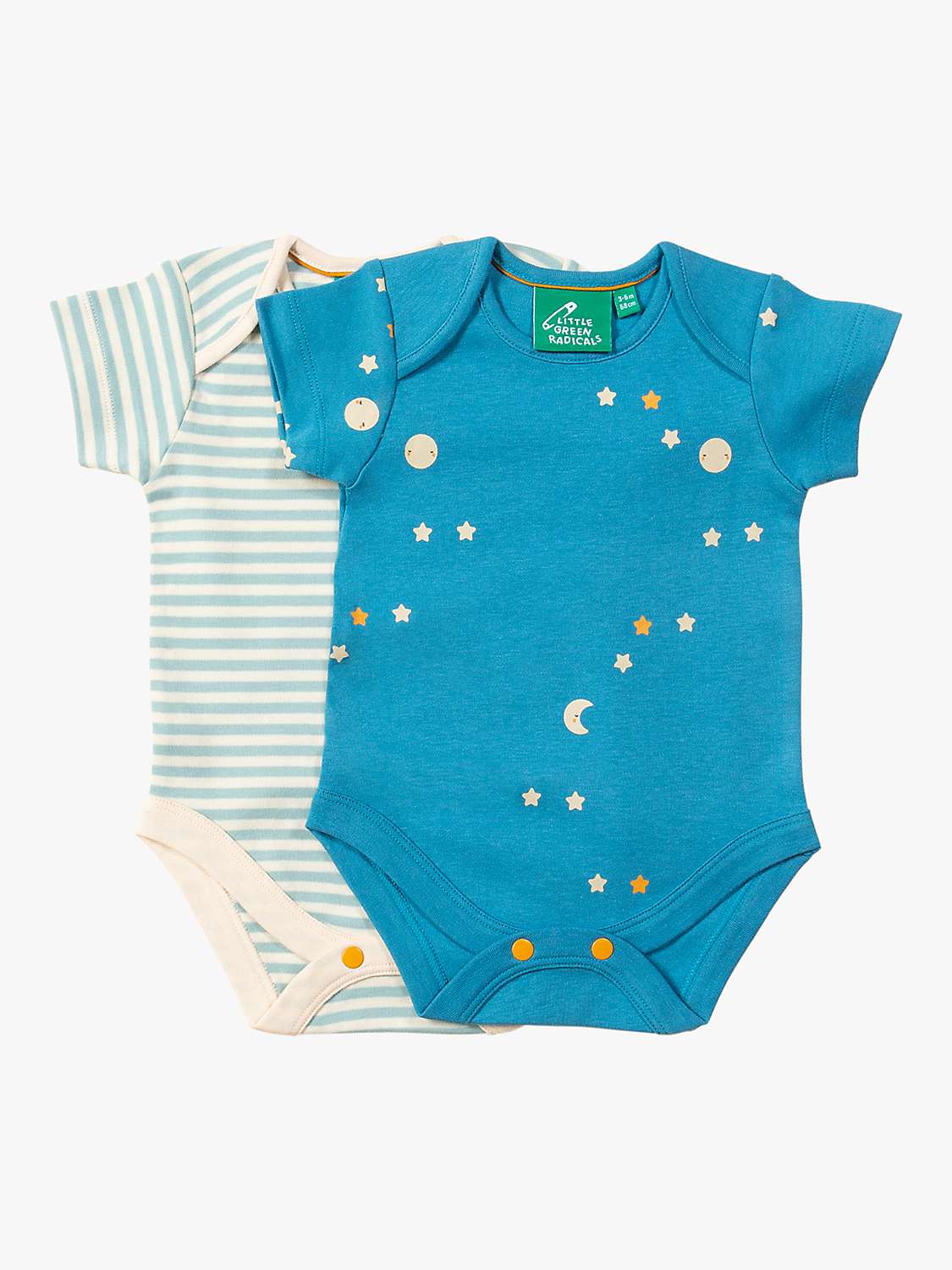 Buy Little Green Radicals Baby Organic Cotton Dawn Bodysuits, Pack of 2, Multi Online at johnlewis.com