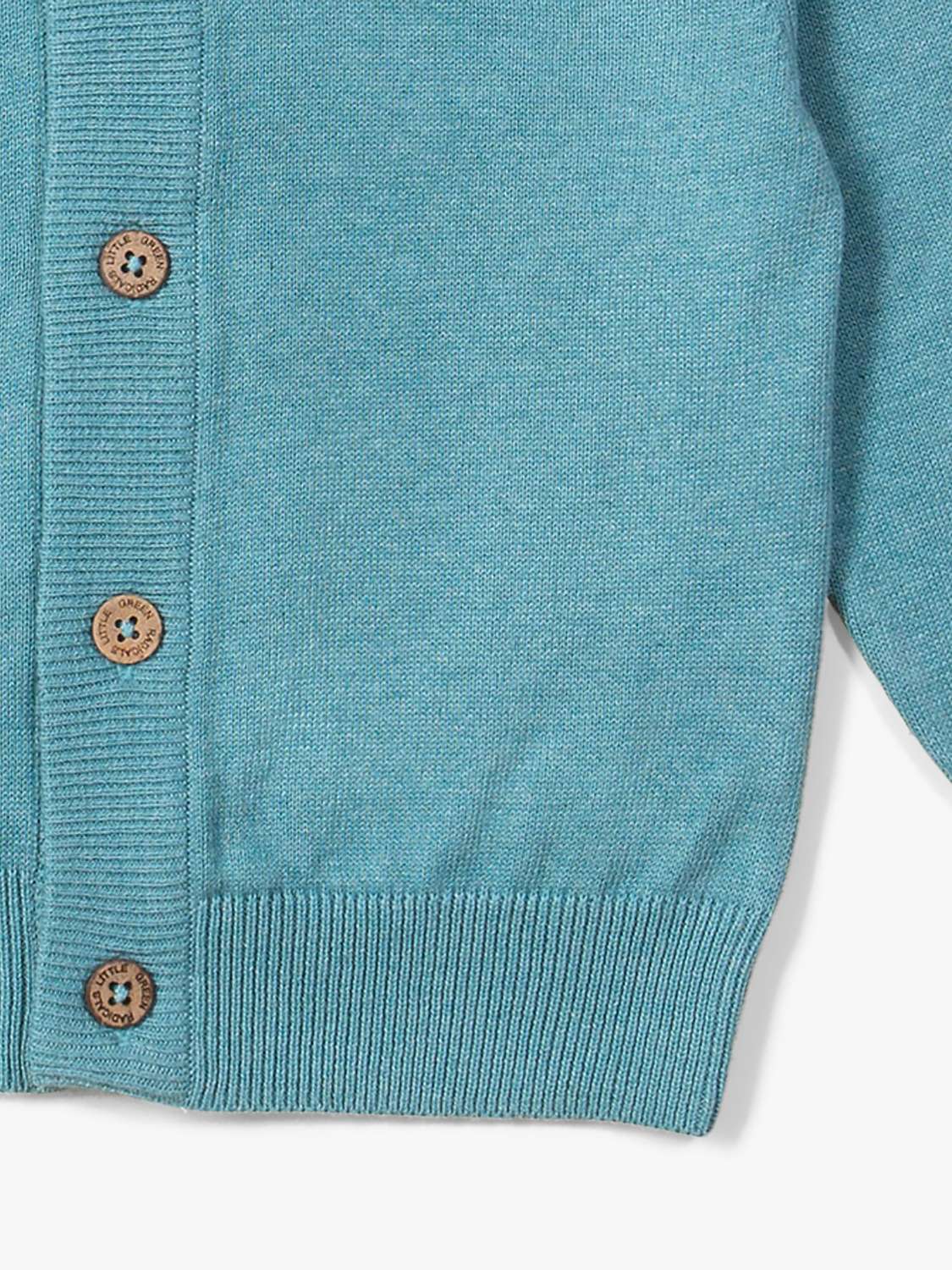 Buy Little Green Radicals Baby Organic Cotton From One To Another Sunshine Knit Cardigan, Blue Online at johnlewis.com