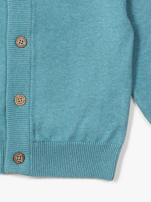 Little Green Radicals Baby Organic Cotton From One To Another Sunshine Knit Cardigan, Blue
