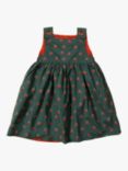 Little Green Radicals Baby Olive Cherries Organic Cotton Reversible Pinny Dress, Multi