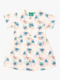 Little Green Radicals Baby Bluebirds Organic Cotton Short Sleeve Dress, Multi