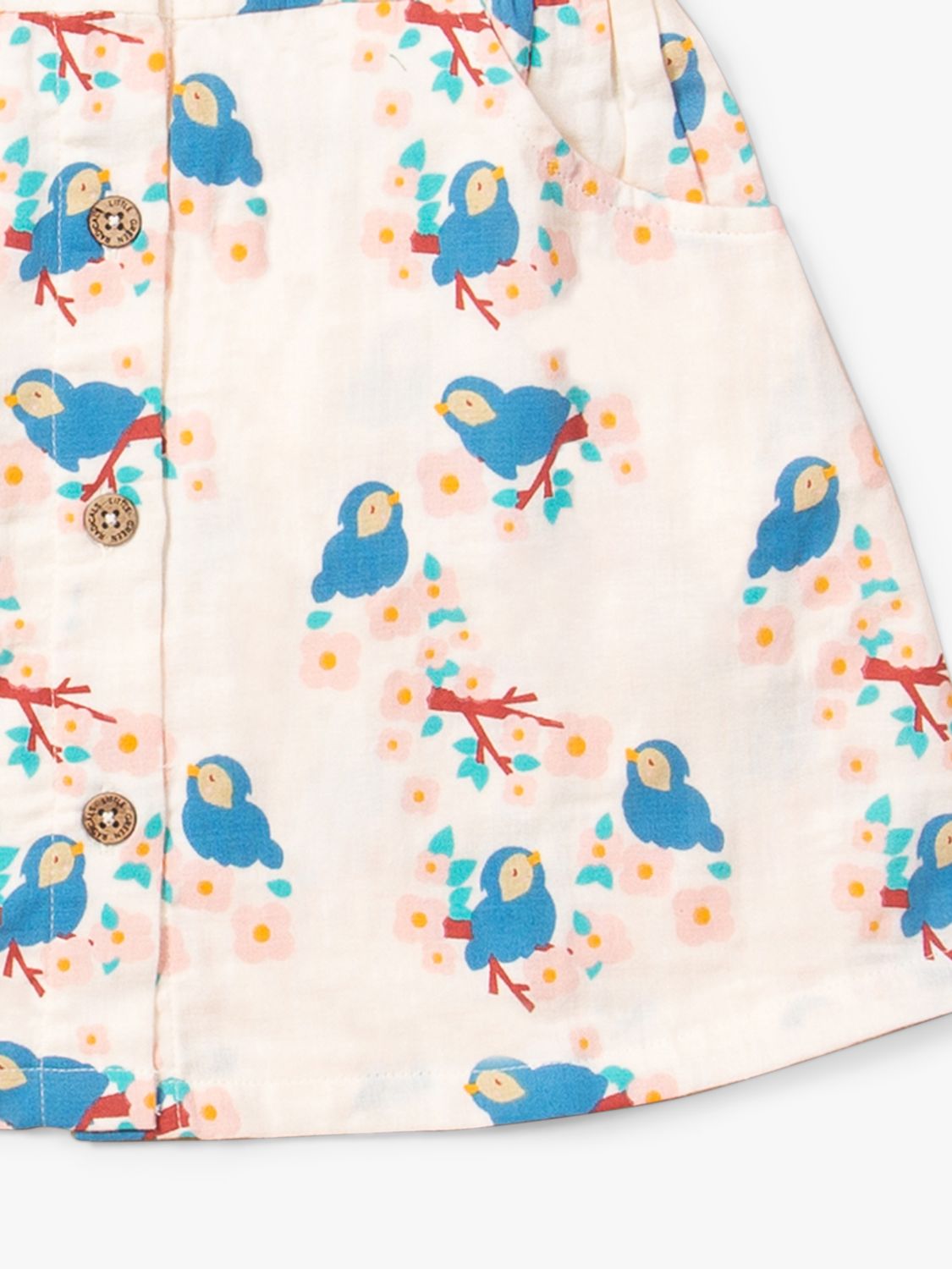 Buy Little Green Radicals Baby Bluebirds Organic Cotton Short Sleeve Dress, Multi Online at johnlewis.com