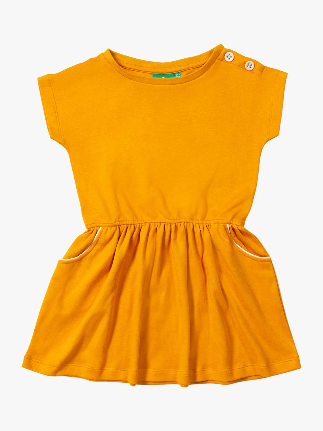 Buy Little Green Radicals Baby Organic Cotton Boat Neck Dress, Gold Online at johnlewis.com