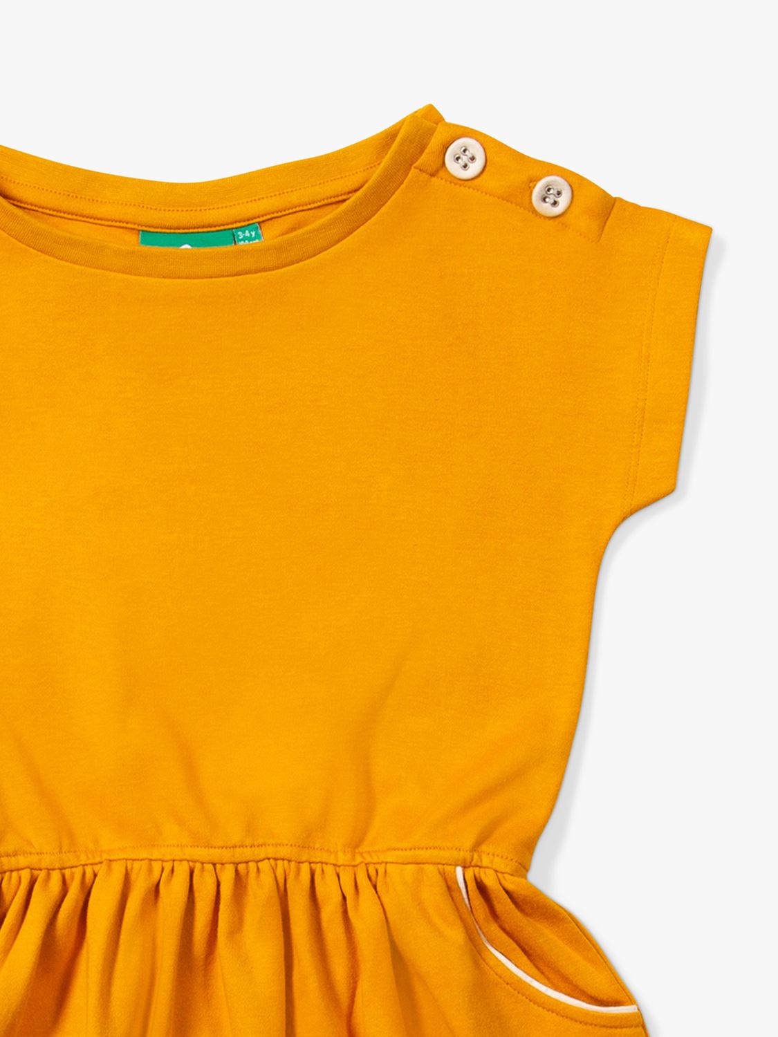 Buy Little Green Radicals Baby Organic Cotton Boat Neck Dress, Gold Online at johnlewis.com