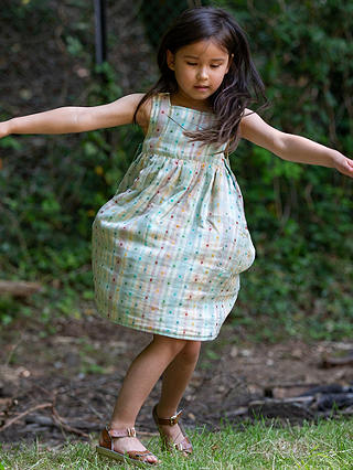 Little Green Radicals Baby Organic Cotton Rainbow Reversible Pinny Dress, Rainbow Stripe