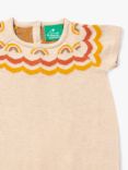 Little Green Radicals Kids' Fairisle Rainbow Short Sleeve Knit Tunic Dress, Oatmeal