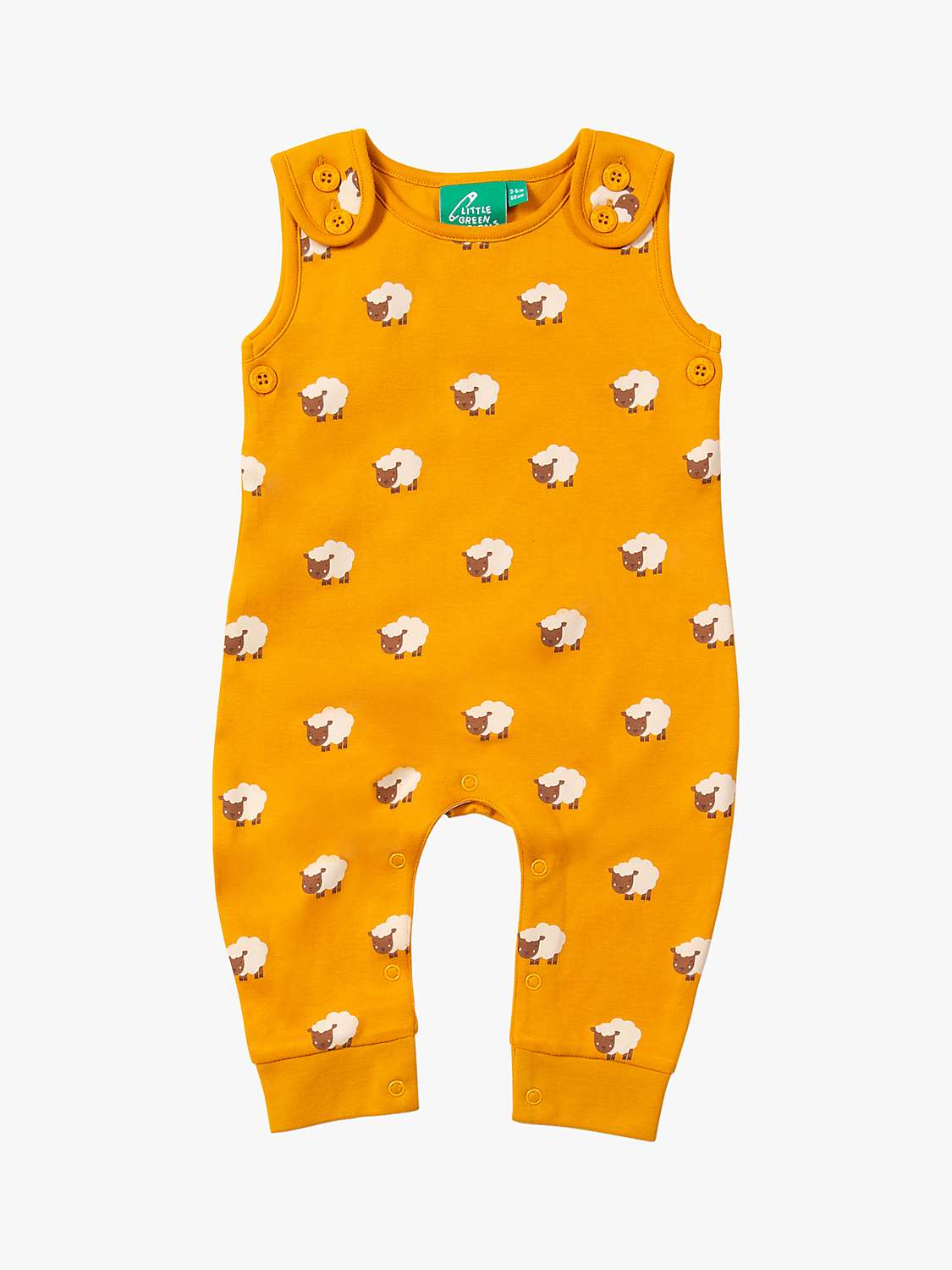 Buy Little Green Radicals Baby Counting Sheep Everyday Dungarees, Yellow Online at johnlewis.com