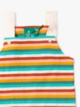 Little Green Radicals Baby Organic Cotton Storytime Rainbow Stripe Dungaree Shorts, Multi
