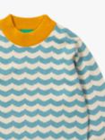 Little Green Radicals Baby Organic Cotton From One To Another Sail Away Stripe Knit Jumper, Blue/Yellow