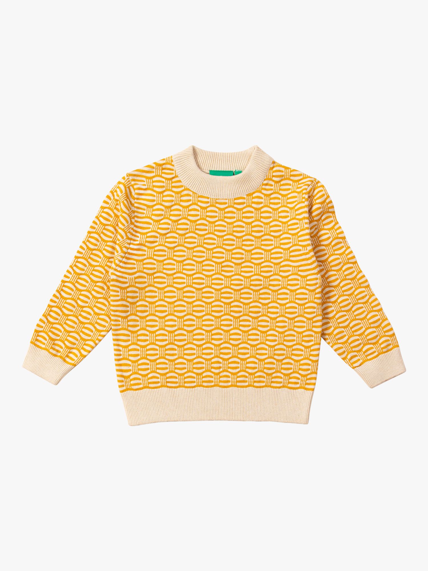 Little Green Radicals Baby From One To Another Ripple Knit Jumper, Yellow, 2-3 years