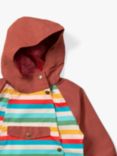 Little Green Radicals Kids' Rainbow Stripe Recycled Waterproof Windbreaker Jacket, Multi