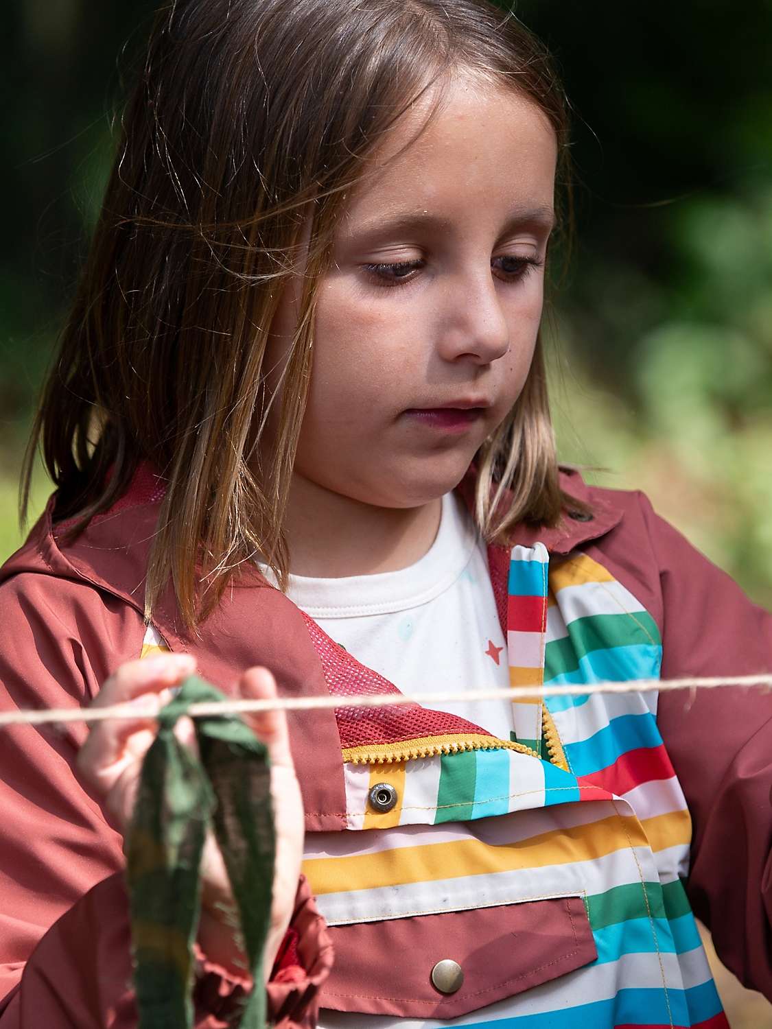 Buy Little Green Radicals Kids' Rainbow Stripe Recycled Waterproof Windbreaker Jacket, Multi Online at johnlewis.com