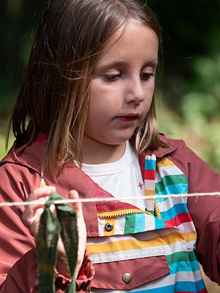 Little Green Radicals Kids' Rainbow Stripe Recycled Waterproof Windbreaker Jacket, Multi
