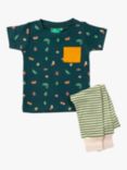 Little Green Radicals Baby Organic Cotton Mini Marvels T-Shirt & Jogger Playset, Green/Multi, Mini Marvels