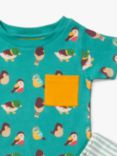 Little Green Radicals Baby Organic Cotton Garden Birds T-Shirt & Jogger Playset, Green/Multi